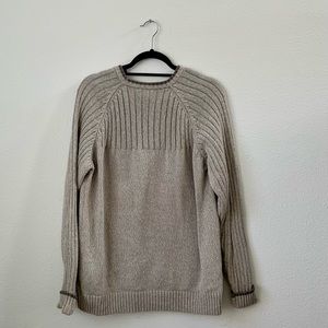Beige Mens Columbia Crewneck Sweater